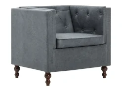 Sillón Santa Cruz tapizado de tela gris 70x72x68 cm