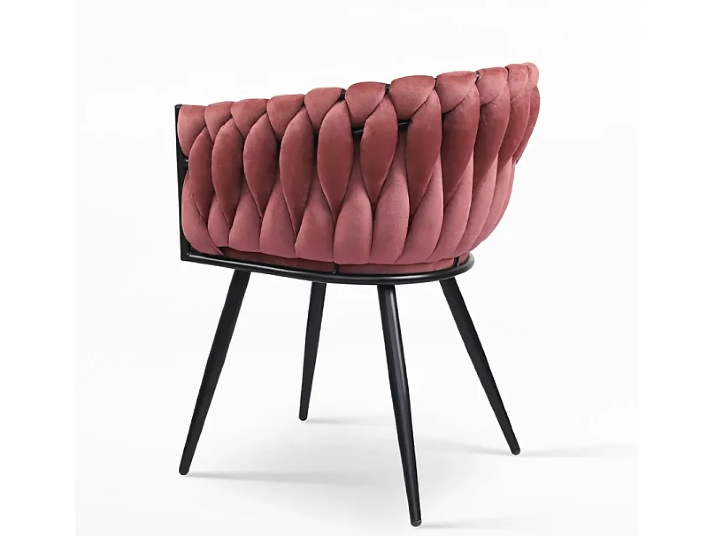 Sillón silla terciopelo diseño con reposabrazos cocina salón Chantilly - Rosa