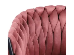 Sillón silla terciopelo diseño con reposabrazos cocina salón Chantilly - Rosa
