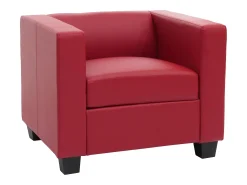Sillón Sillón lounge Lille, Cuero, rojo