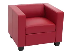 Sillón Sillón lounge Lille, Cuero, rojo