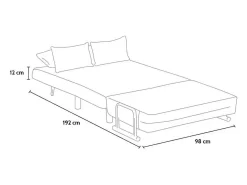 Sillón Sofá Cama Plegable Reposabrazos de tela Deborah Twin Dos Plazas - Amarillo