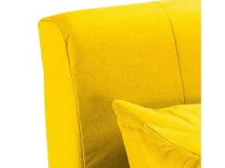 Sillón Sofá Cama Plegable Reposabrazos de tela Deborah Twin Dos Plazas - Amarillo