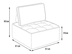 Sillón, sofá individual con funda, puf para salón, dormitorio, habitación de invitados o habitación infantil, pequeño conjunto de asientos.