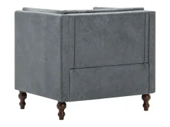 Sillón tapizado de tela gris