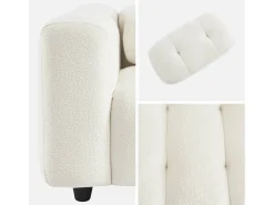 Sillón tapizado en tejido borreguito, 1 plaza crema