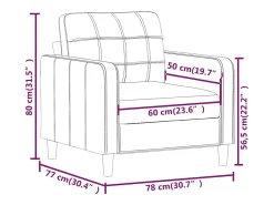 Sillón Tela Rojo Burdeos 60 cm