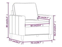 Sillón Terciopelo Rojo Burdeos 60 cm
