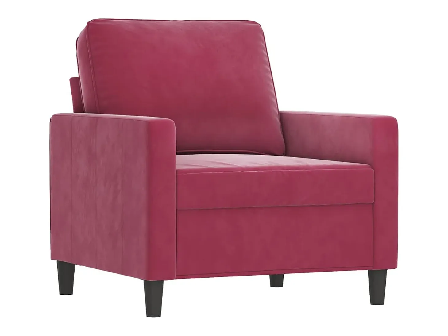 Sillón Terciopelo Rojo Burdeos 60 cm