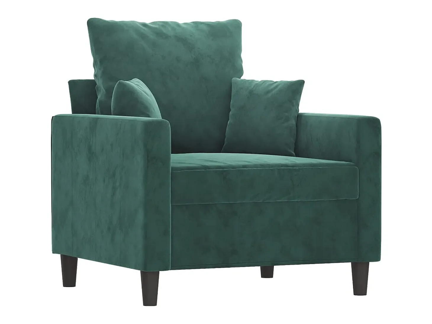 Sillón Verde Oscuro 60 cm Terciopelo