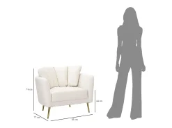 Sillón VKH324, Beige, 88x77x74 cm, Kendra Home