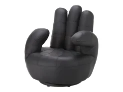 Sillon mano giratorio de piel sintetica en negro CATCHY