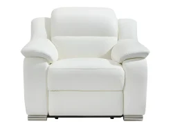 Sillon relax eléctrico de piel olor blanco marfil ARENA