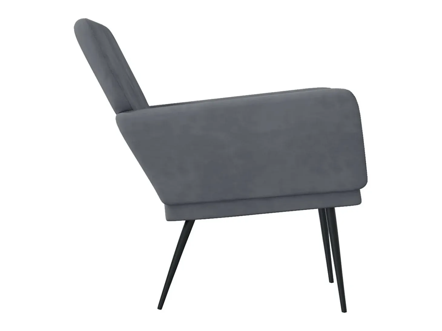 Silvenn Sillón de terciopelo gris oscuro 62x79x79 cm