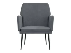 Silvenn Sillón de terciopelo gris oscuro 62x79x79 cm