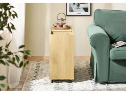 SoBuy FBT152-N - Mesa auxiliar con ruedas 2 puertas correderas Natural L30cm x An 70cm x Al 60cm