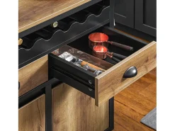 SoBuy FBT134-W Mesa Auxiliar con 1 Cajón y 2 Compartimentos 70 x 30 x 61 cm