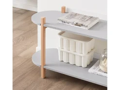 SoBuy HSTR01-HG - Aparador multifuncional con 2 estantes W101cm x W33.5cm x H51.5cm