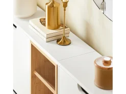 SoBuy Zapatero Estrecho Blanco con Puertas y Estantes de Madera