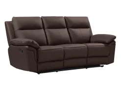 Sofá 3 pl relax: manual de piel de búfalo marrón PAKITA