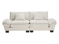 Sofá 2 plazas - Sofá recto con cojines - beige - para salón y dormitorio