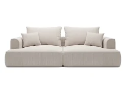 Sofá 4 plazas asiento profundo de pana beige PINETA