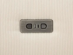 Sofá 4 plazas con asiento deslizante eléctrico de pana beige PASTARO