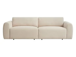 Sofá 4 plazas con asiento deslizante eléctrico de pana beige PASTARO