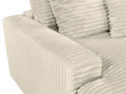 Sofá 4 plazas con asiento profundo de pana en color beige CALAZO