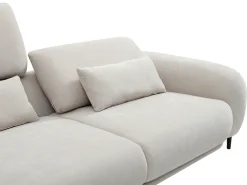 Sofá 2 plazas con respaldo reclinable en tela beige ARAVIO
