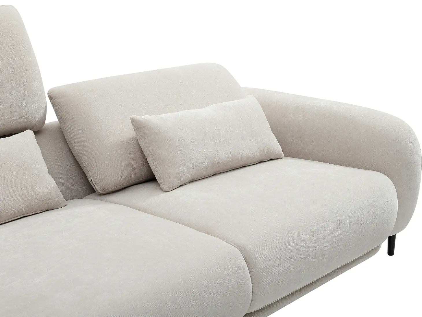 Sofá 2 plazas con respaldo reclinable en tela beige ARAVIO
