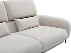 Sofá 2 plazas con respaldo reclinable en tela beige ARAVIO