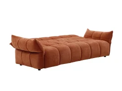 Sofá 3 plazas convertible clic-clac en tejido chenilla terracota HAKEMO