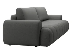 Sofá 4 plazas convertible de tela gris FRIDORA