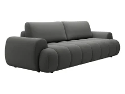 Sofá 4 plazas convertible de tela gris FRIDORA