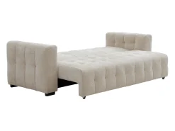 Sofá 3 plazas convertible en tela texturizada beige PANILO