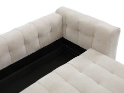 Sofá 3 plazas convertible en tela texturizada beige PANILO