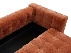 Sofá 3 plazas convertible en tela texturizada terracota PANILO