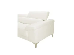 Sofá 2 plazas de piel de becerro en color blanco SOLANGE