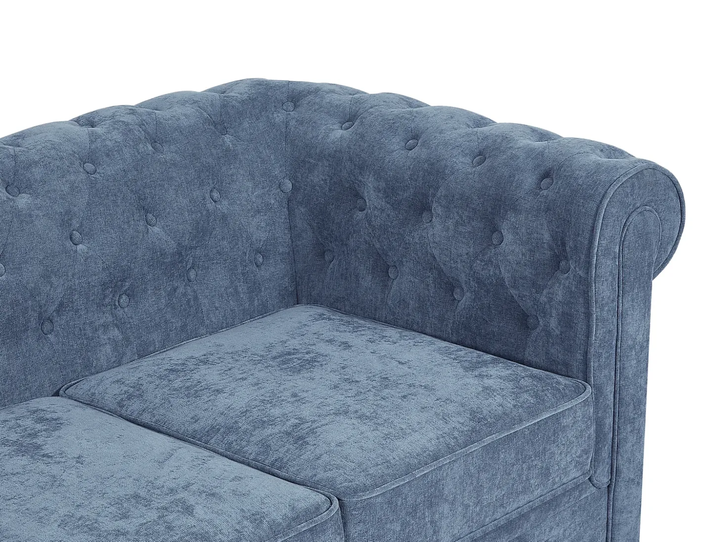 Sofá 2 plazas de tela color azul CHESTERFIELD