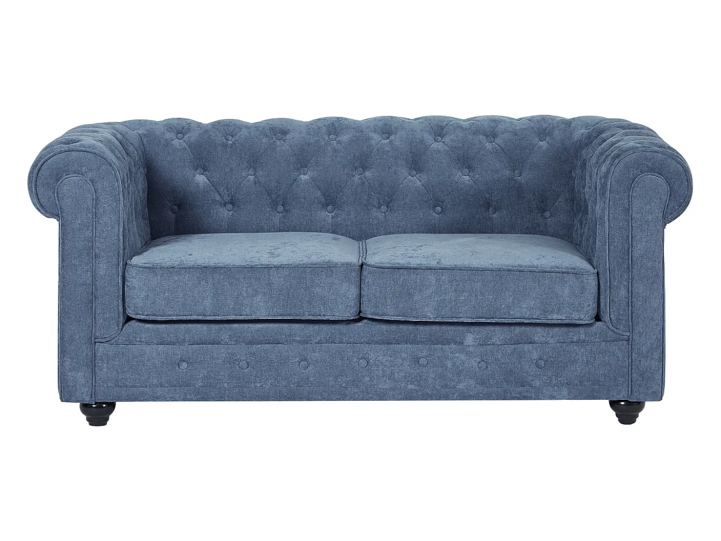 Sofá 2 plazas de tela color azul CHESTERFIELD
