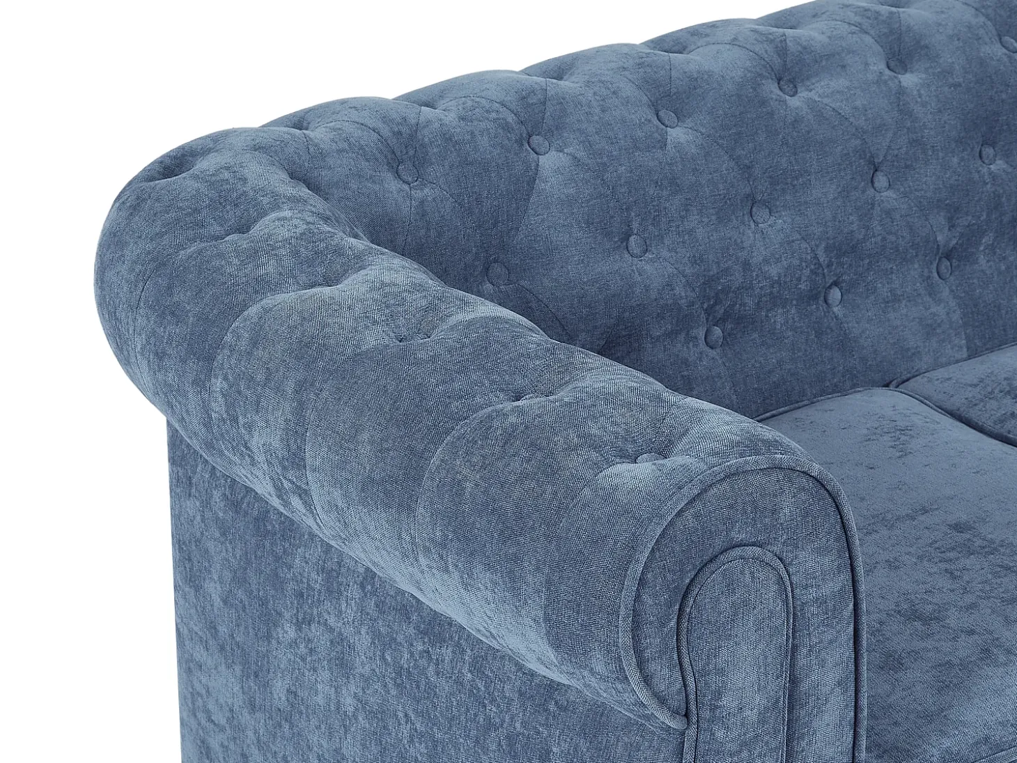 Sofá 2 plazas de tela color azul CHESTERFIELD