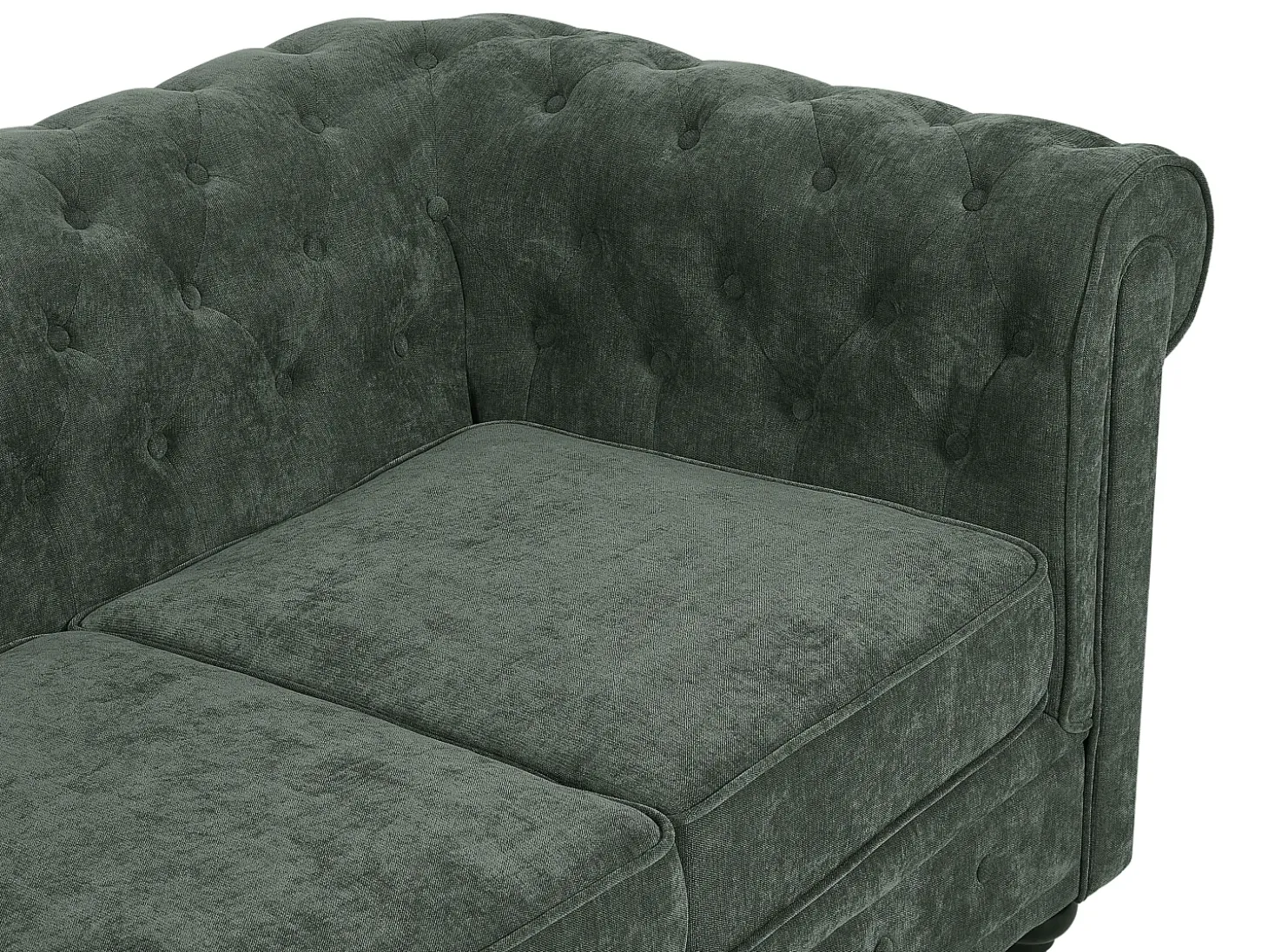 Sofá 3 plazas de tela color verde CHESTERFIELD