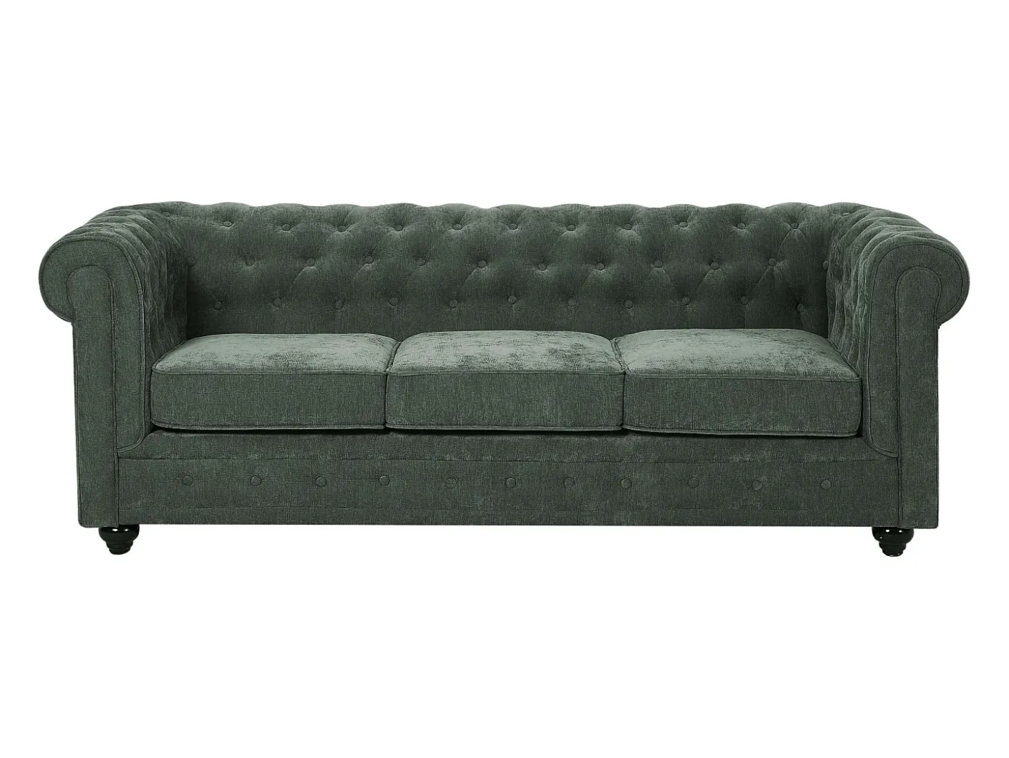 Sofá 3 plazas de tela color verde CHESTERFIELD