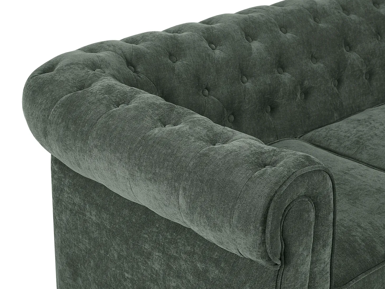 Sofá 3 plazas de tela color verde CHESTERFIELD