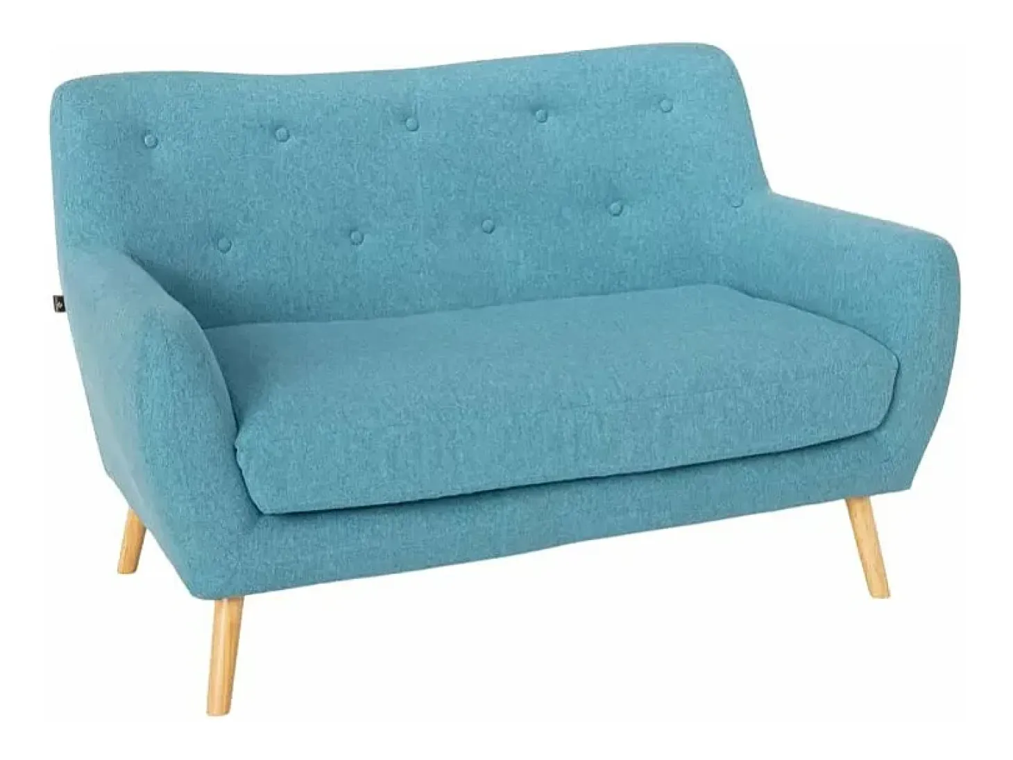 Sofá 2 plazas de tela diseño moderno estilo escandinavo Irvine - Azul Marino