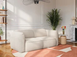 Sofá 3 plazas de tela texturizada beige CAMILIO de Maison Céphy