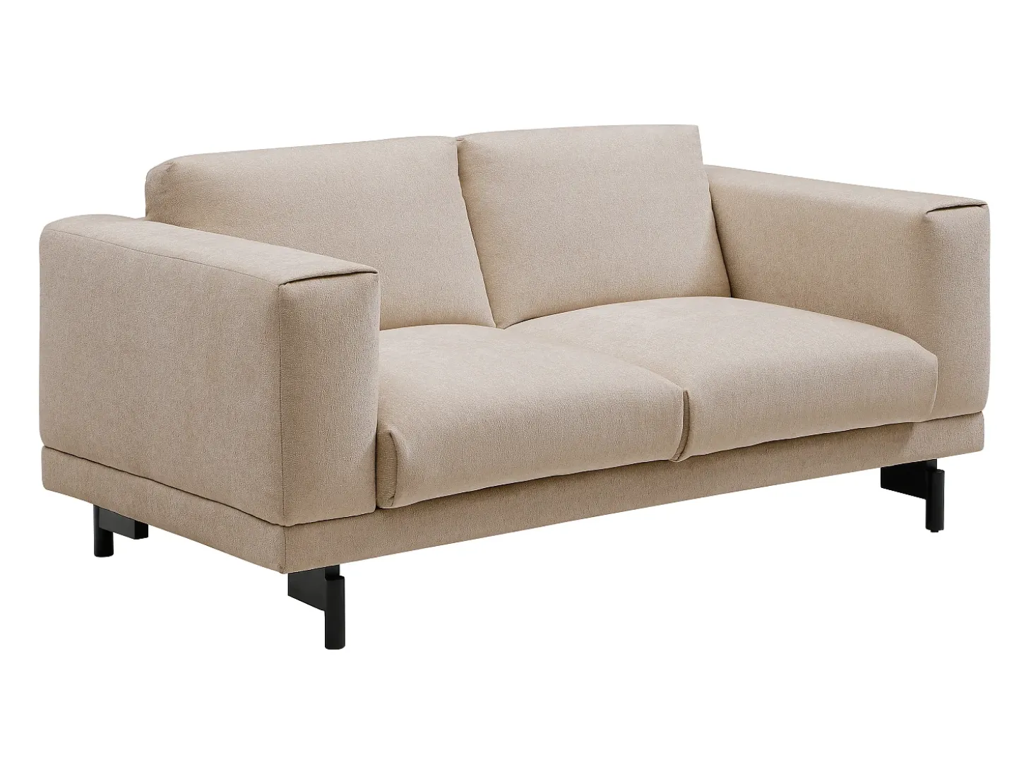 Sofá 2 plazas en chenilla color beige DEMBOLA