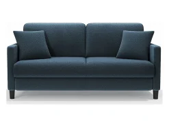 Sofá 2 plazas en tejido terciopelo teddy con 2 cojines - Azul - 148 x 89 x 79 cm