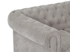 Sofá 2 plazas en tela color gris CHESTERFIELD